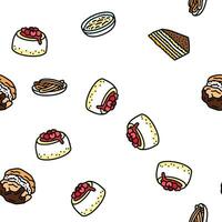 dessert sweet food cake candy vector seamless pattern