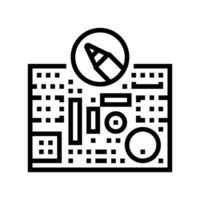 printed circuit design electronics line icon vector illustration