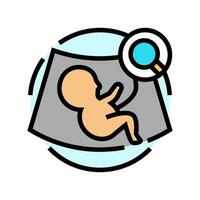 fetal supervisión ginecólogo color icono vector ilustración