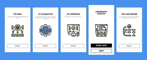 system analyst data onboarding icons set vector