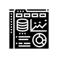 database dashboard glyph icon vector illustration