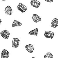 dessert sweet food cake candy vector seamless pattern