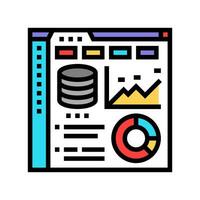 database dashboard color icon vector illustration