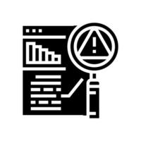 analysis risk glyph icon vector illustration