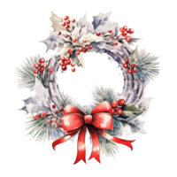 vattenfärg jul kransar. Semester kransar ClipArt, mysigt vinter- ClipArt. png