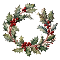 Watercolor Christmas wreaths. Holiday wreaths Clipart, Cozy Winter Clipart. png