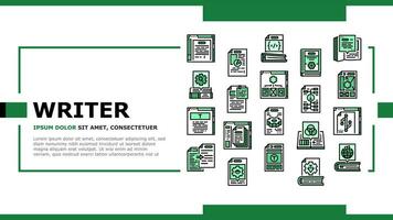 técnico escritor Doc aterrizaje encabezamiento vector