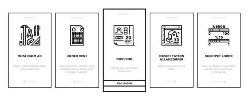 engineer construction architect onboarding icons set vector