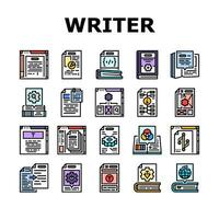 technical writer doc icons set vector