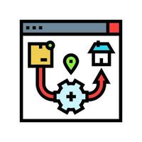 comercio electrónico logística logístico gerente color icono vector ilustración