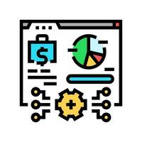 contabilidad software color icono vector ilustración
