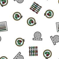 embroidery hobby fabric fashion vector seamless pattern
