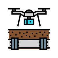 pipeline inspection drone color icon vector illustration