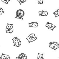 hamster cute animal pet vector seamless pattern