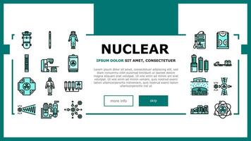 nuclear engineer energy power landing header vector