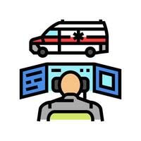 ambulance dispatch color icon vector illustration