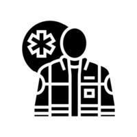 paramedic ambulance glyph icon vector illustration