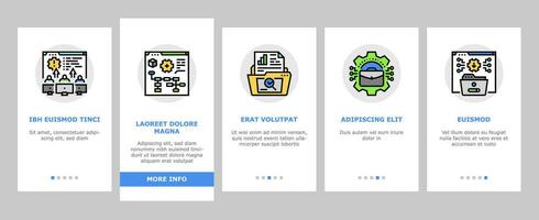 system analyst data onboarding icons set vector