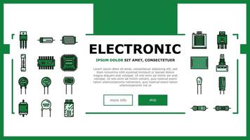 electrónico componente circuito chip aterrizaje encabezamiento vector