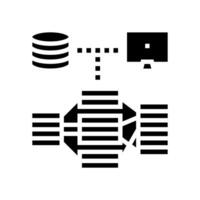 indexing data database glyph icon vector illustration