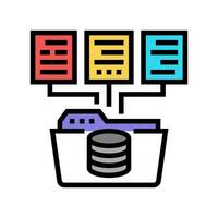 data integration database color icon vector illustration