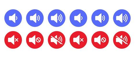 Speaker and mute volume icon vector in flat style. Volume and silent mode sign symbol