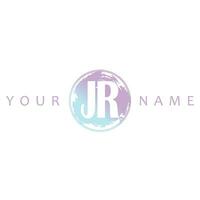 JR Initial Logo Watercolor Vector Design