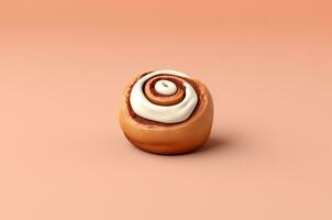 Minimalist cinnamon bun. Generative AI photo