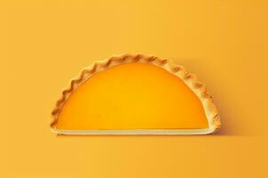 Peach tart. Jelly tart top view. Tangerine pie. Orange tart. Generative AI photo