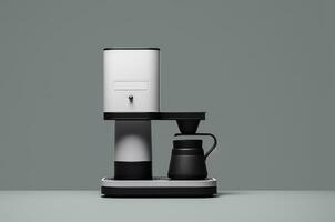 Minimalistic stylish coffee maker in black and white style. Generative AI photo