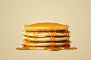 Pancakes with maple syrup. Generative AI photo