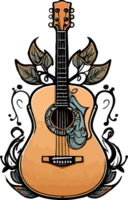 Acoustic Guitar PNG Mascot AI Generative