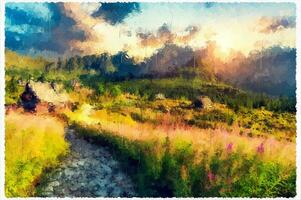 Abstract Impressionism Nature Landscape Digital Painting photo