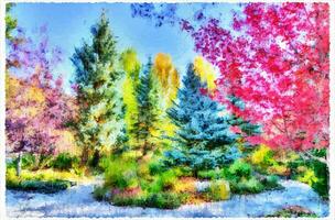 Abstract Impressionism Nature Landscape Digital Painting photo