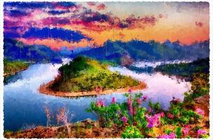 Abstract Impressionism Nature Landscape Digital Painting photo