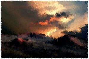 Abstract Impressionism Nature Landscape Digital Painting photo