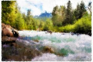 Abstract Impressionism Nature Landscape Digital Painting photo