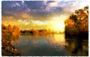 Abstract Impressionism Nature Landscape Digital Painting photo