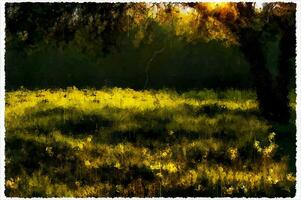 Abstract Impressionism Nature Landscape Digital Painting photo