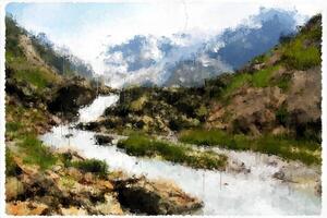 Abstract Impressionism Nature Landscape Digital Painting photo