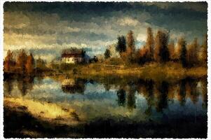 Abstract Impressionism Nature Landscape Digital Painting photo