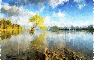 Abstract Impressionism Nature Landscape Digital Painting photo