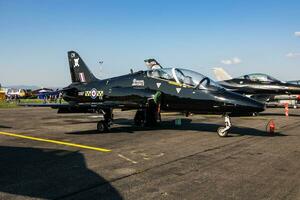 Royal Air Force RAF Bae Hawk T1 XX187 trainer aircraft static display at SIAF Slovak International Air Fest 2019 photo