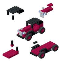 Concept with a retro car in isometric style for printing and design.Vector illustration. vector
