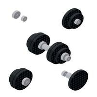 Concept with dumbbells working out in isometric style for print and design.Vector illustration. vector