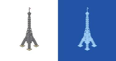 concepto con el propensión torre de Pisa en isométrica estilo para impresión y decoración. vector ilustración.
