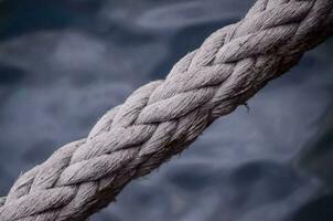 close up of a rope on a boat photo