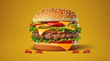 burger 3d Generative AI photo
