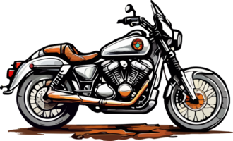 Adventure Motorcycle Cartoon AI Generative png