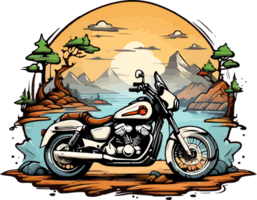 aventure moto logo badge ai génératif png